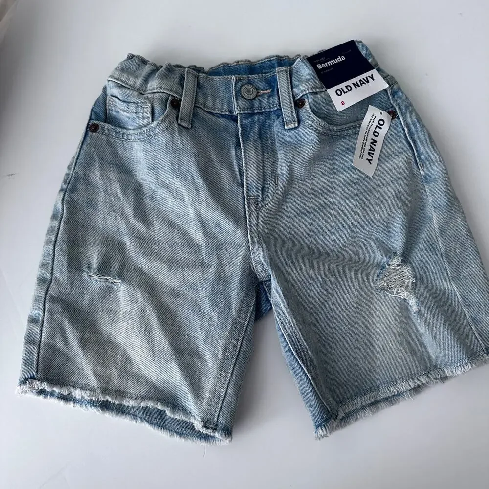 New Old Navy Hiah-Waisted Cut-Off Jean Bermuda Shorts